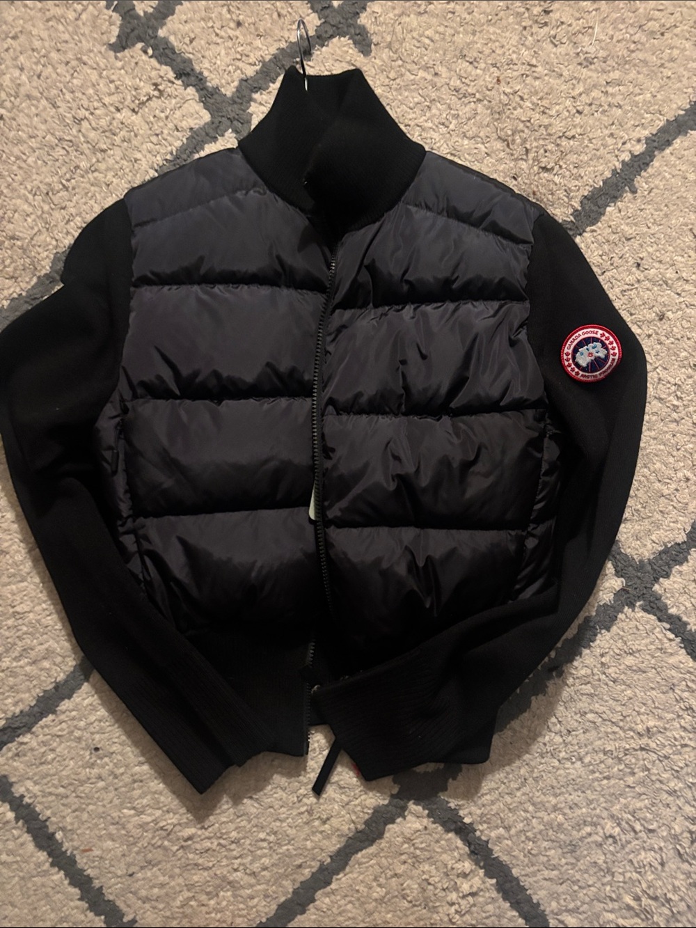 Canada Goose Black wide Quilt  Hybridge  Jacket - women small nwt